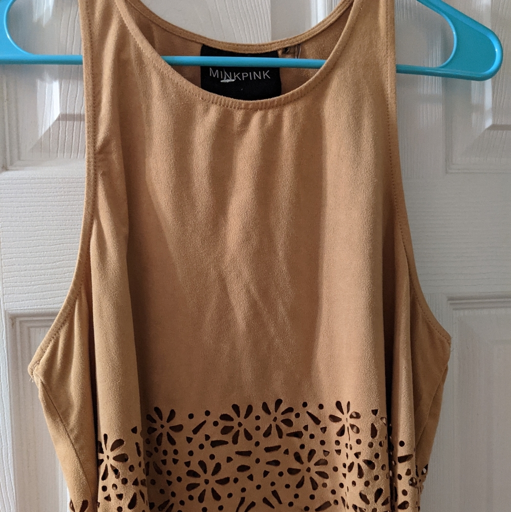 Minkpink Faux Suede Cutout Top